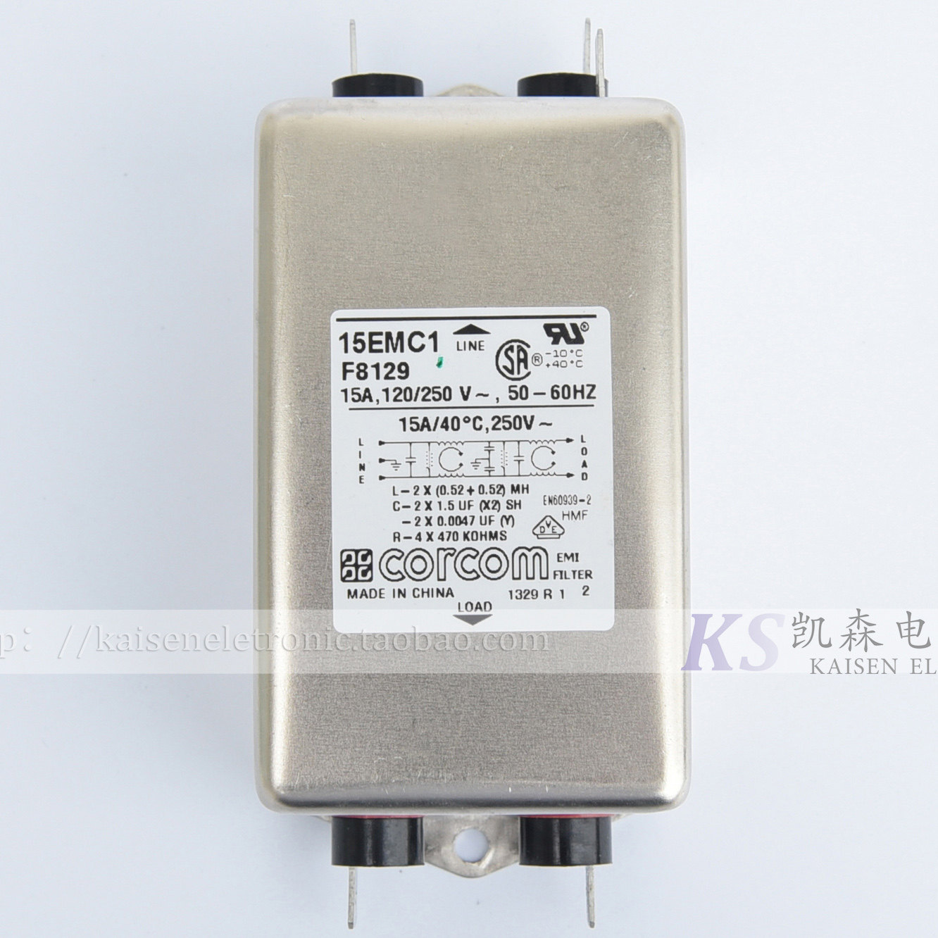 15EMC1 EMC F8129 1-6609037-4 Corcom 15A 跑步机用抗干扰滤波器