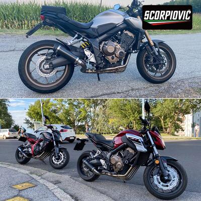 CB650R双氧229口 分体前R段排气管段尾消声器 摩托车改装2014-202