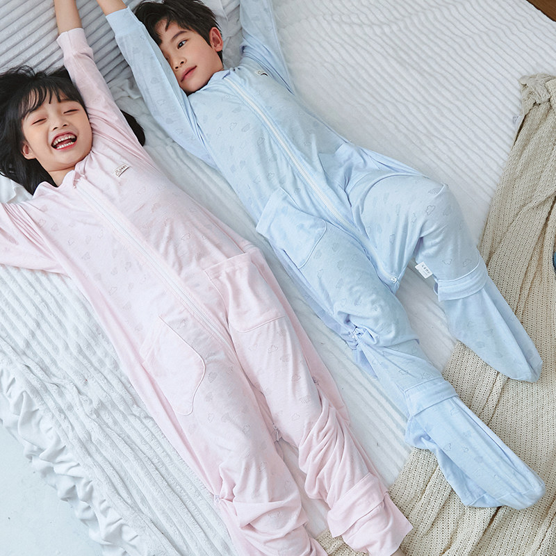 睡袋儿童薄款空调房夏天春秋季12婴儿中大童4宝宝5小孩透气6-10岁