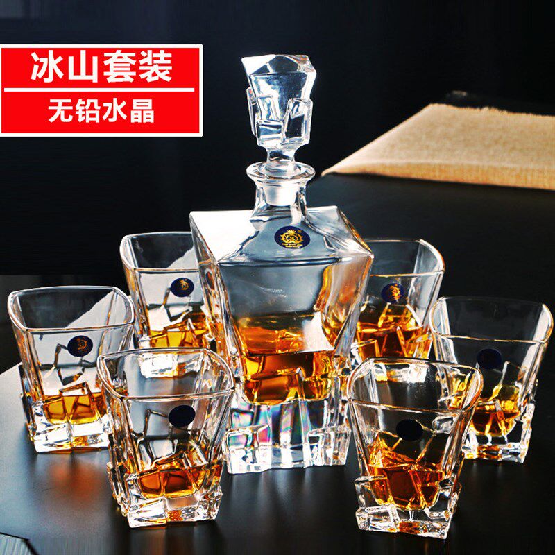 欧式水晶玻璃威士忌酒杯洋酒樽红酒杯烈酒分酒器醒酒器白酒杯套装
