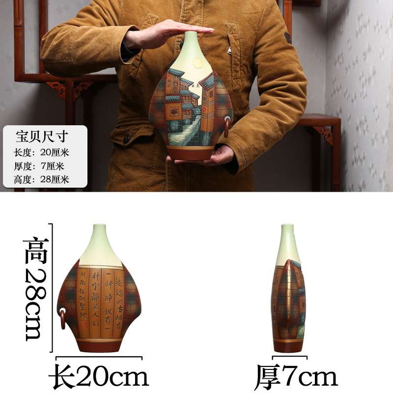 云南丽江少数民族情古城田园风景民宿创意陶瓷摆件玄关装饰工艺品