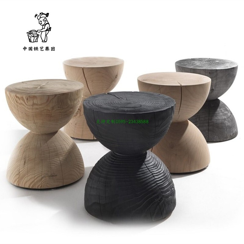 北欧原木凳子实木墩子坐凳家用时尚树桩酒店摆件茶几创意木桩圆凳