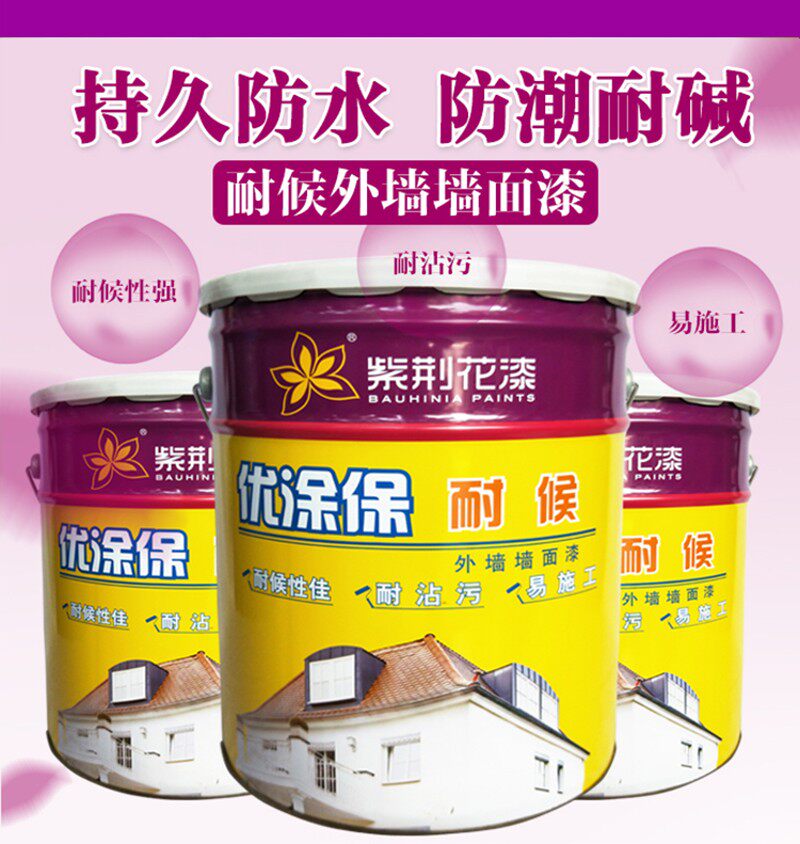 紫荆花外墙乳胶漆室外卫生间厨房墙面防水防晒外墙涂料耐候外墙漆
