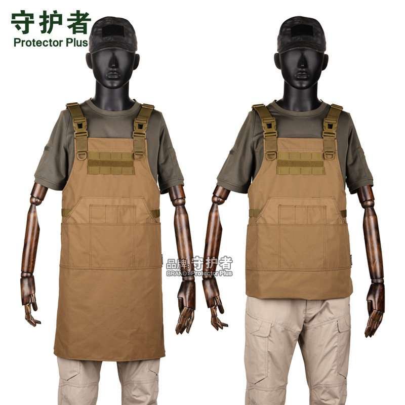 守护者多口袋战术围裙户外自驾游野炊耐磨机械维修服防水技师围裙