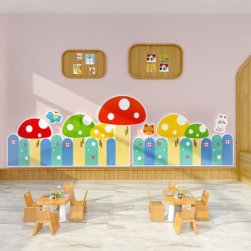 儿童卧室幼儿园墙面装饰卡通壁画教室走廊布置立体墙贴成品自粘画