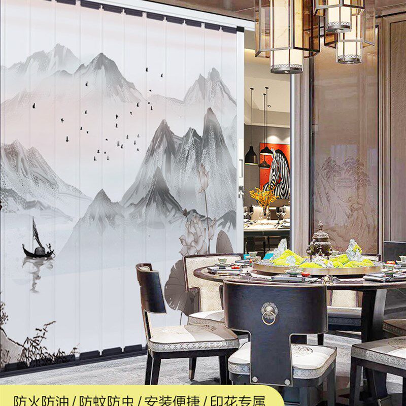御霄酒店餐厅包间商务移动隔断墙屏风全铝合金折叠推拉门防火防水