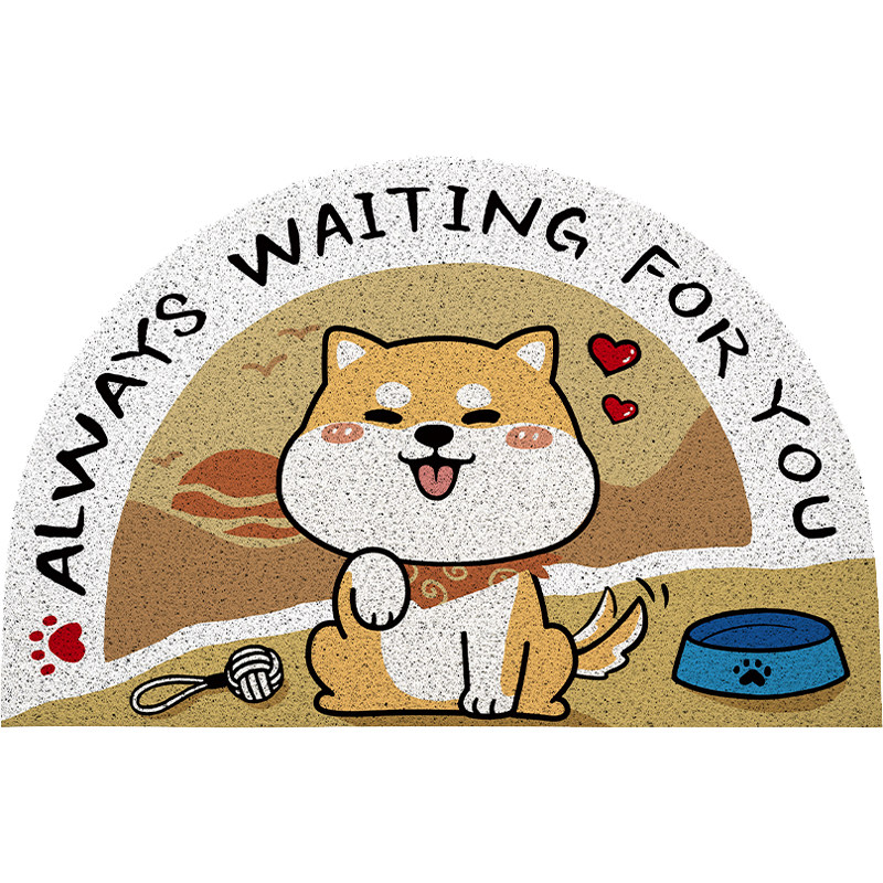 起贝卡通可爱柴犬半圆进门地垫地毯入户门口门外出门脚垫玄关门垫