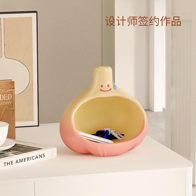 入户玄关收纳摆件大蒜客厅餐边柜进门口钥匙门禁卡置物可创意摆设