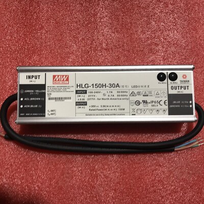 台湾明纬HLG-150H-30B 150W 30V5A防水PFC线控调光LED电源 全新