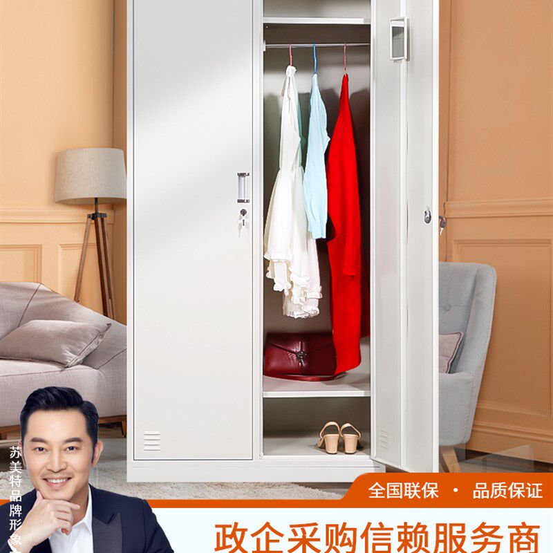 包邮办公宿舍楼2二门铁皮更衣柜员工柜带锁储存物柜寄存柜 换衣柜