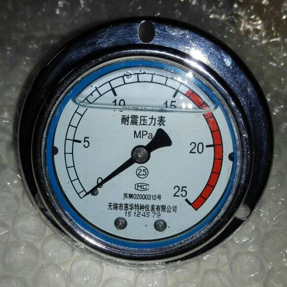 无锡市惠华特种仪表 轴向带边耐震压力表 25mpa 60mm yn-60zt