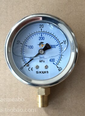 耐震压力表SKON协刚压力表40mpa油压表400BAR液压表PT1/4