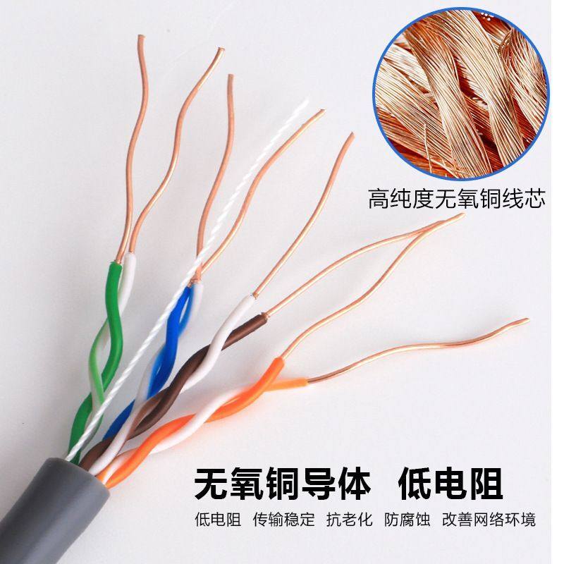 安普室外网线超五类家用网线无氧铜纯铜千兆高速户外宽带电脑网线