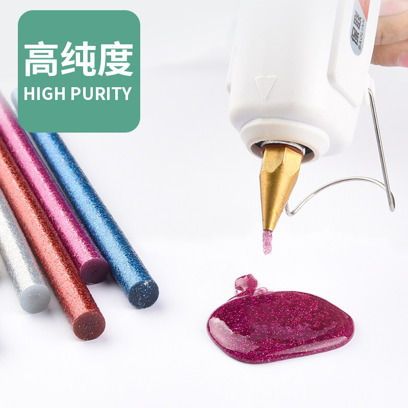 彩色胶棒炫彩热熔胶棒高粘闪光电热胶条万能胶棒7mm11mm强力家用