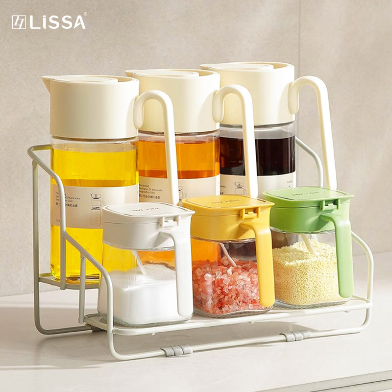 lissa调料罐套装油壶厨房家用玻璃调味瓶罐大全日式酱油瓶盐罐子