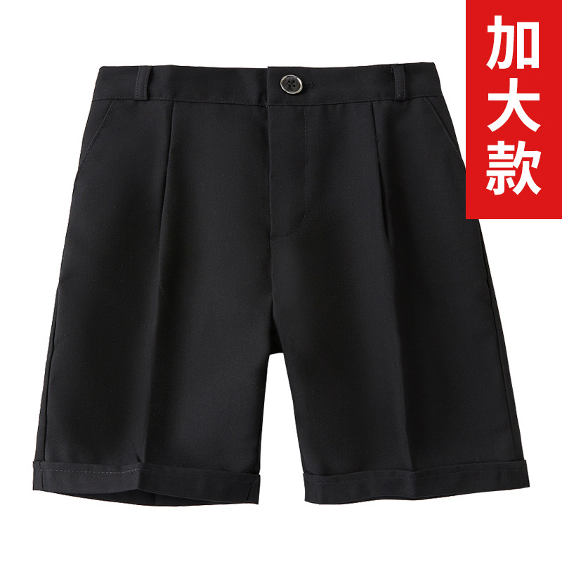 儿童西装短裤男童白色西裤夏装薄黑深蓝色中裤演出小学生背带裤