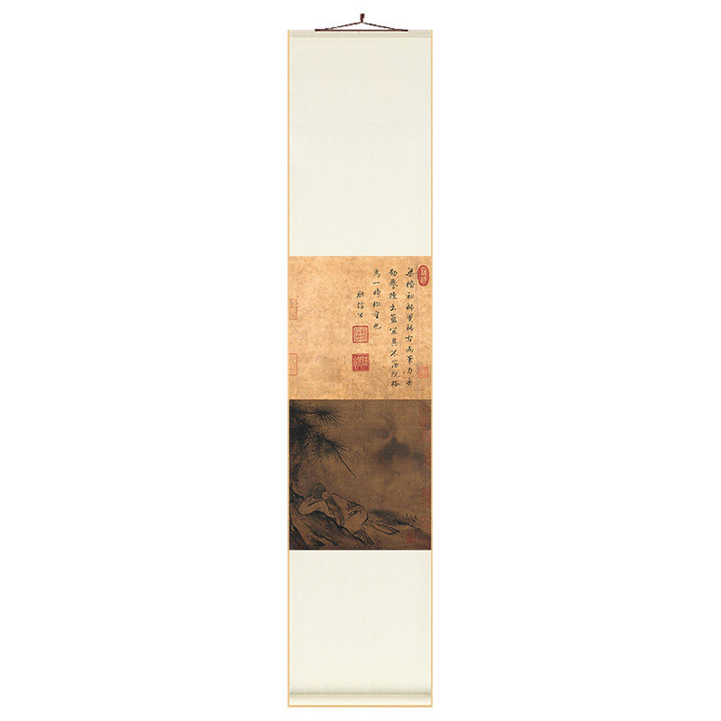 新中式禅意卷轴挂画竖版玄关走廊过道装饰画餐厅茶室书房复古字画
