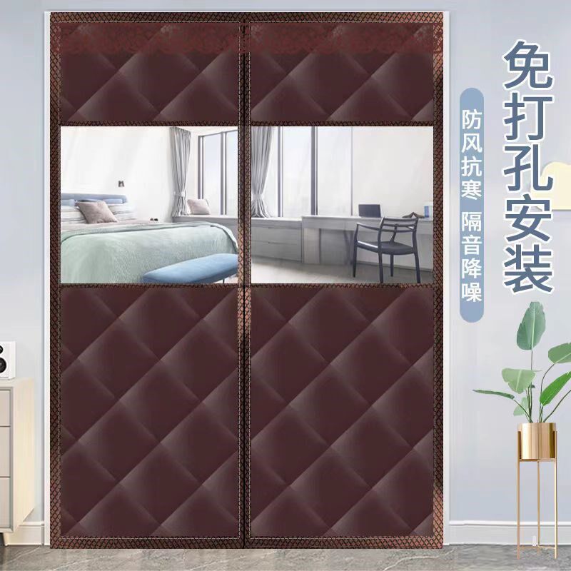 冬季磁吸棉门帘加厚家用空调保暖挡风保温隔断帘隔音防寒帘子卧室