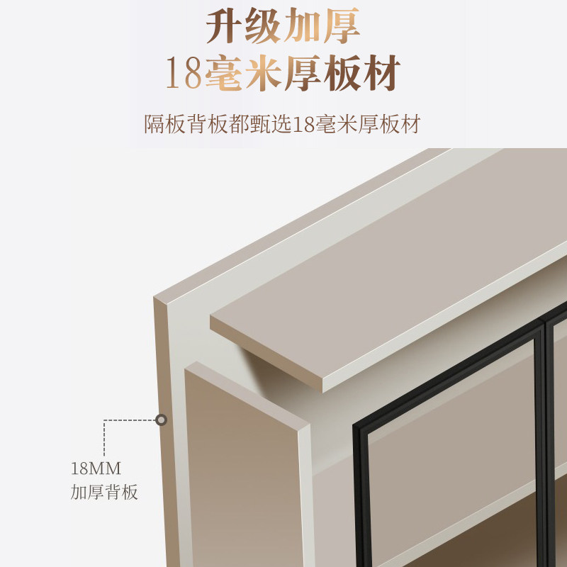 简约实木电视柜背景墙落地电视机柜一体组合客厅书柜落地轻奢定制