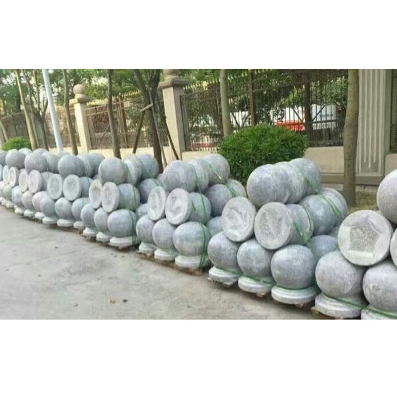 石球圆球路障挡车石芝麻白阻车石墩子花岗岩石头球门墩摆件石雕