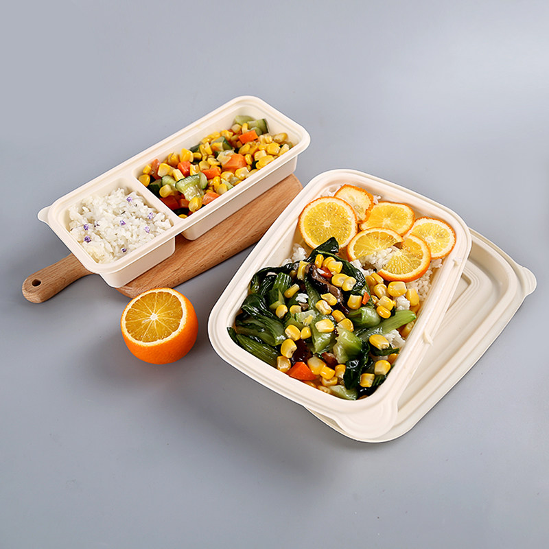 一次性环保打包盒玉米淀餐盒沙拉轻食餐盒网红健身食盒纸饭盒便当
