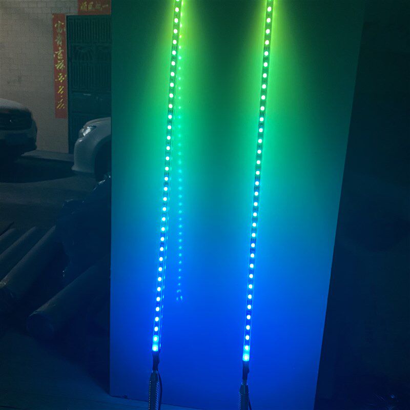 24V货车LED双面七彩流光跑马天线灯12V汽车摩托车领航灯电动车装
