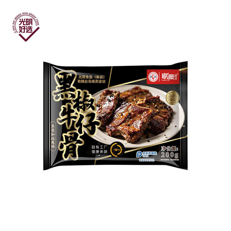 【爆款黑椒】光明联豪黑椒牛仔骨/黑椒牛肉粒/黑椒牛肉丝200g多袋