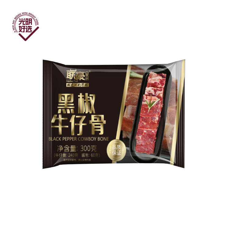 光明联豪黑椒牛仔骨300g*4袋