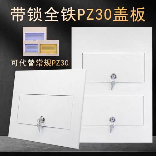 PZ30全铁铁盖板配电箱面板全金属盖板带锁消防盖子面板订制面板