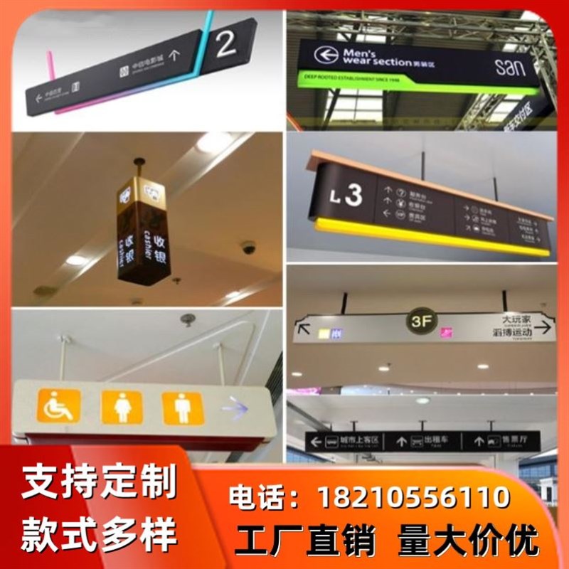 悬挂出入口超市地下车库卫生间指示牌吊牌灯箱地铁镂空停车场双面
