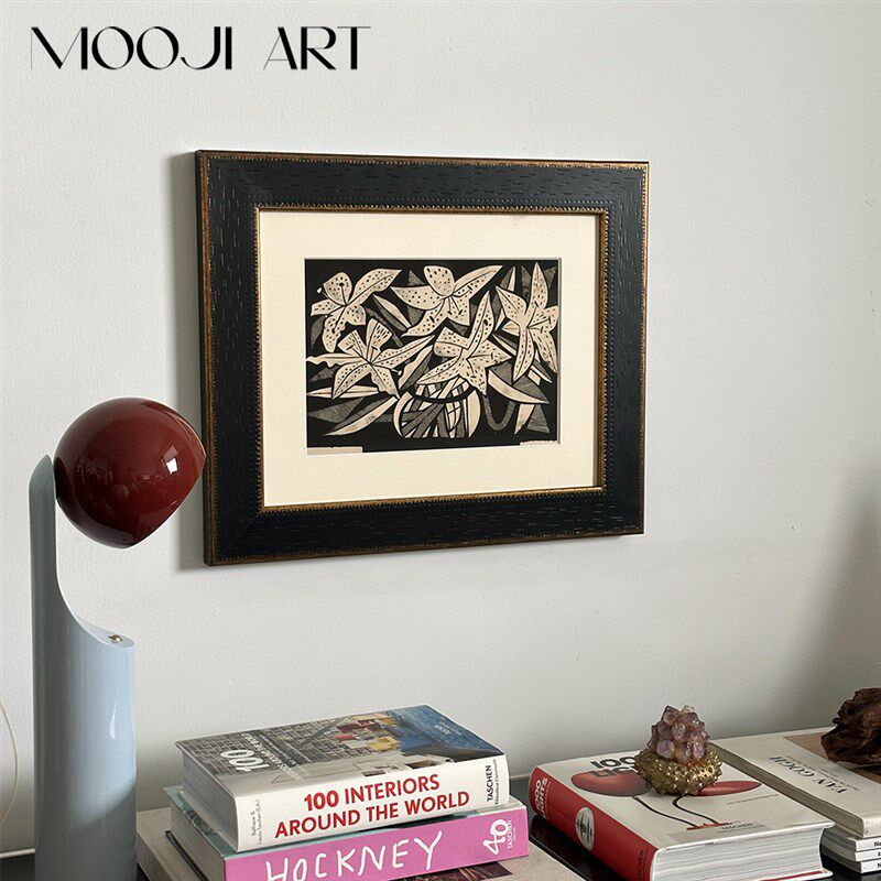 百合春天】木吉中古风客厅背景墙装饰画高级感玄关挂画复古艺术画