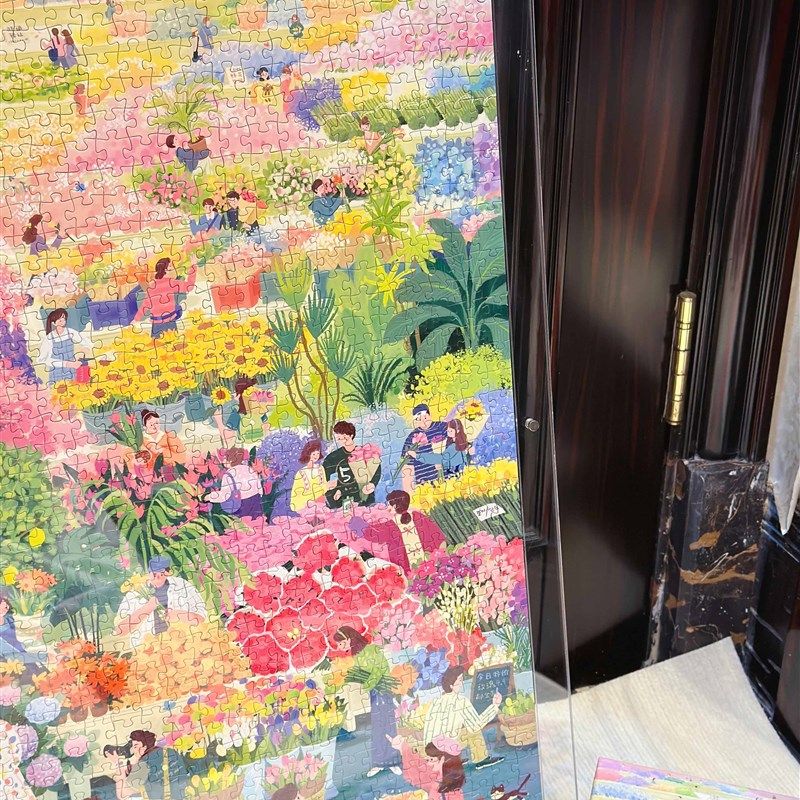 暖暖框坊TOI花市专用亚克力拼图框1000片70*50高端画框三层外框