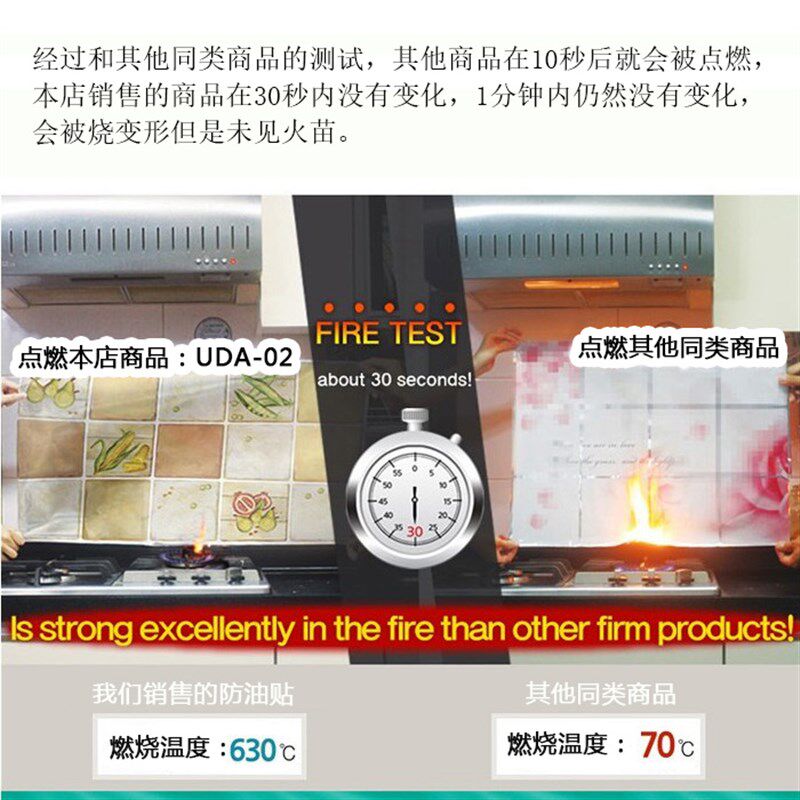 包邮防油贴纸墙贴厨房防水瓷砖贴画防油烟铝箔耐高温阻燃