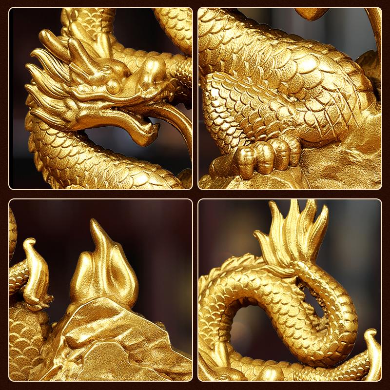 黄铜避火气龙瓶厨房西北正北角家居创意个性工艺品龙家居摆件