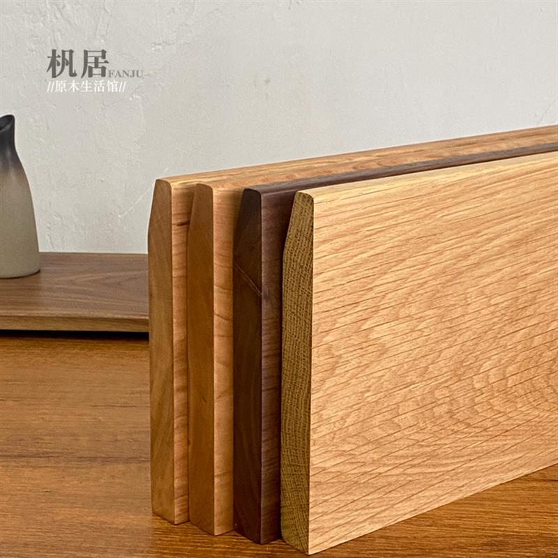 红橡樱桃黑胡桃实木装饰架一字隔板置物架墙上搁板收纳架隔板定制