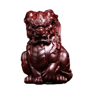 天然紫檀木雕三眼狻猊创意文玩手把件生肖龙饰品桌面工艺品摆件