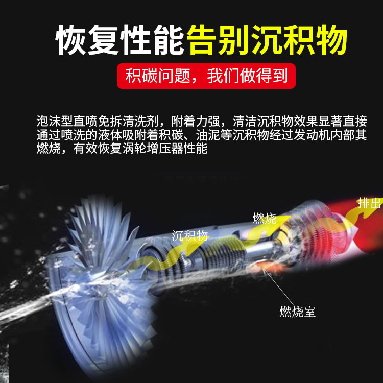 汽车涡轮增压器进气道系统节气门个人简易直喷泡沫积碳去除清洗剂