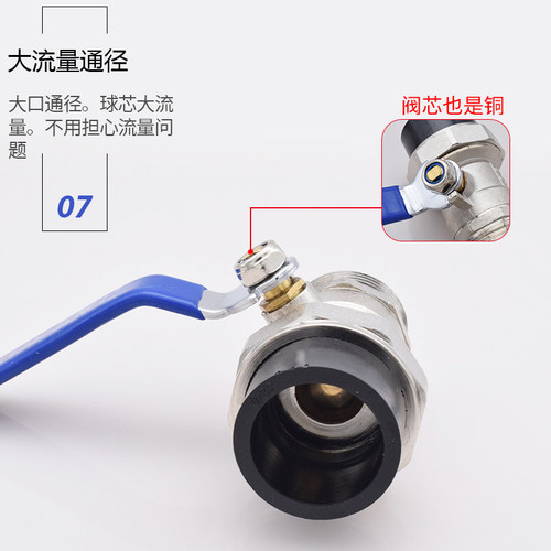202532405063PE双活接铜球阀烫接热熔黑色自来水管外丝牙内牙阀门
