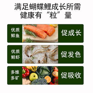 红鹿蝴蝶鲤专用鱼饲料高蛋白增色鱼食龙凤锦鲤小颗粒下沉上浮鱼粮