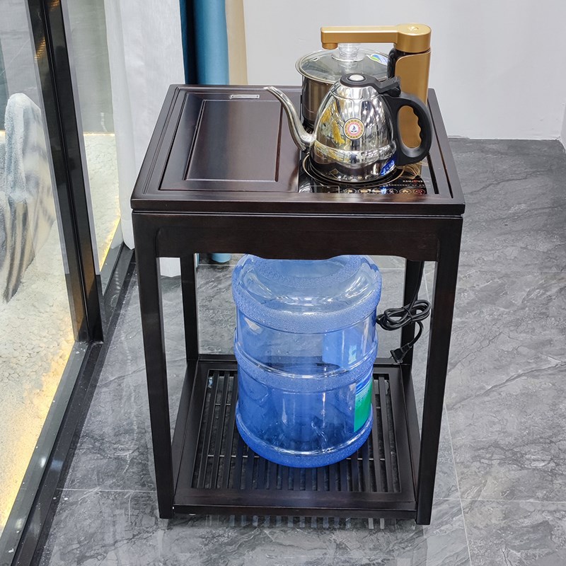 十方边几柜侧边柜茶柜烧水架子沙比利实木边柜茶桌茶台大板边几
