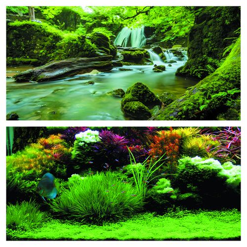 鱼缸背景贴纸高清图3D立体水草水族箱鱼缸造景外贴装饰壁纸背景画