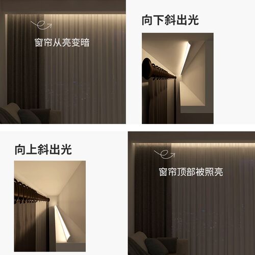 led明装线条灯免吊顶全光谱线性灯客厅窗帘盒阴角石膏线洗墙灯槽