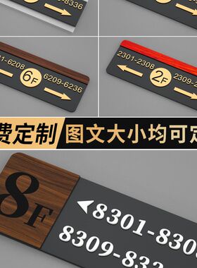 亚克力高档楼层号房间号指示牌创意定制公寓商场酒店宾馆立体数字