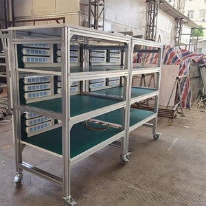 铝合金防静电老化架测试架仓储置物移动货架电源周转工厂多层带轮
