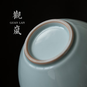 观岚仿古胎建水陶瓷水盂小号茶洗日式禅意水洗茶渣桶笔洗茶道配件