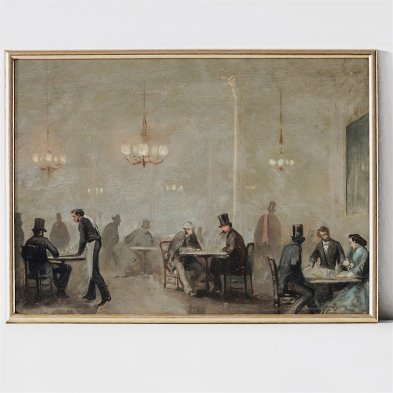 怀旧复古装饰画有框挂画墙壁咖啡馆英文海报美式卡通插画小众艺术