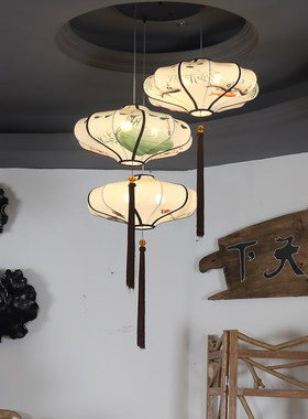 新中式灯笼吊灯中国风仿古灯具创意艺术禅意饭店火锅店餐厅灯吊灯