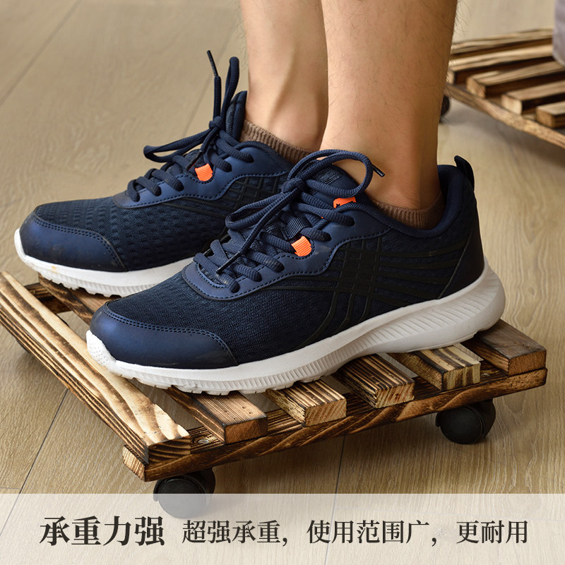 正方形加厚实木可移动花盆托盘底座阳台室外露天防晒架子带万向轮图片