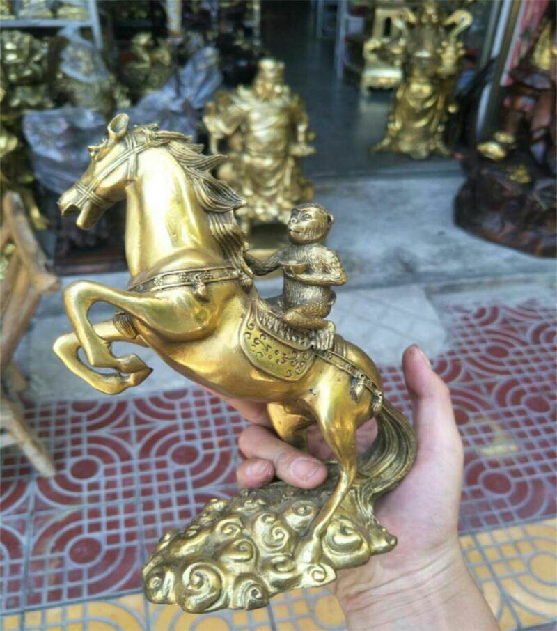 铜马摆件马上封侯猴有钱赢办公室桌面纯铜工艺品家居摆件大中小号