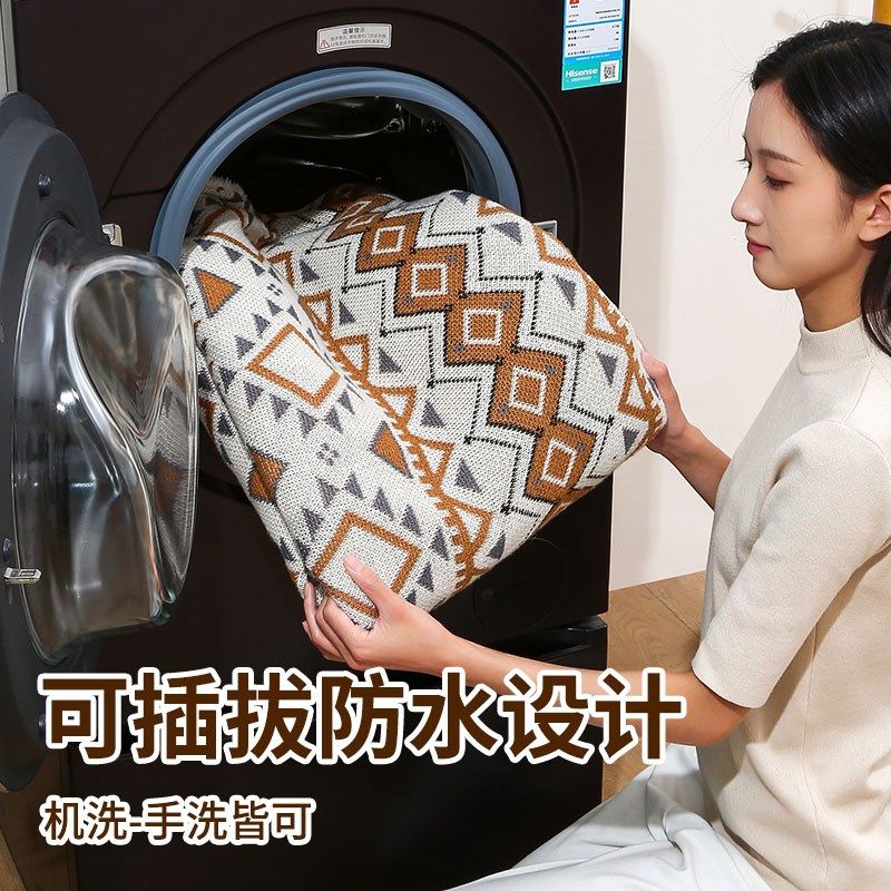 电热盖毯波西米亚办公室午休被子电加热毯沙发盖腿可铺水洗暖身毯